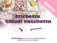 Etichette adesive chiudi vaschetta in PVC cm. 30x4